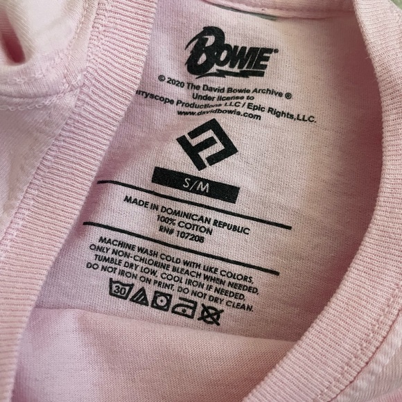 BOWIE (S/M) rebel rebel crop t - Picture 3 of 4